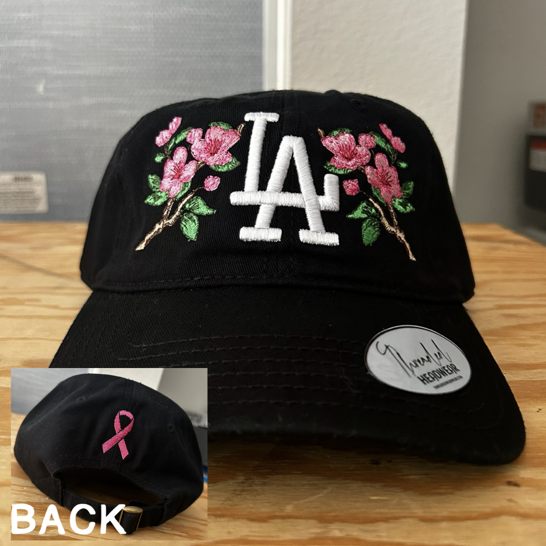 LA Cherry Blossom Dad Hat (with ribbon)