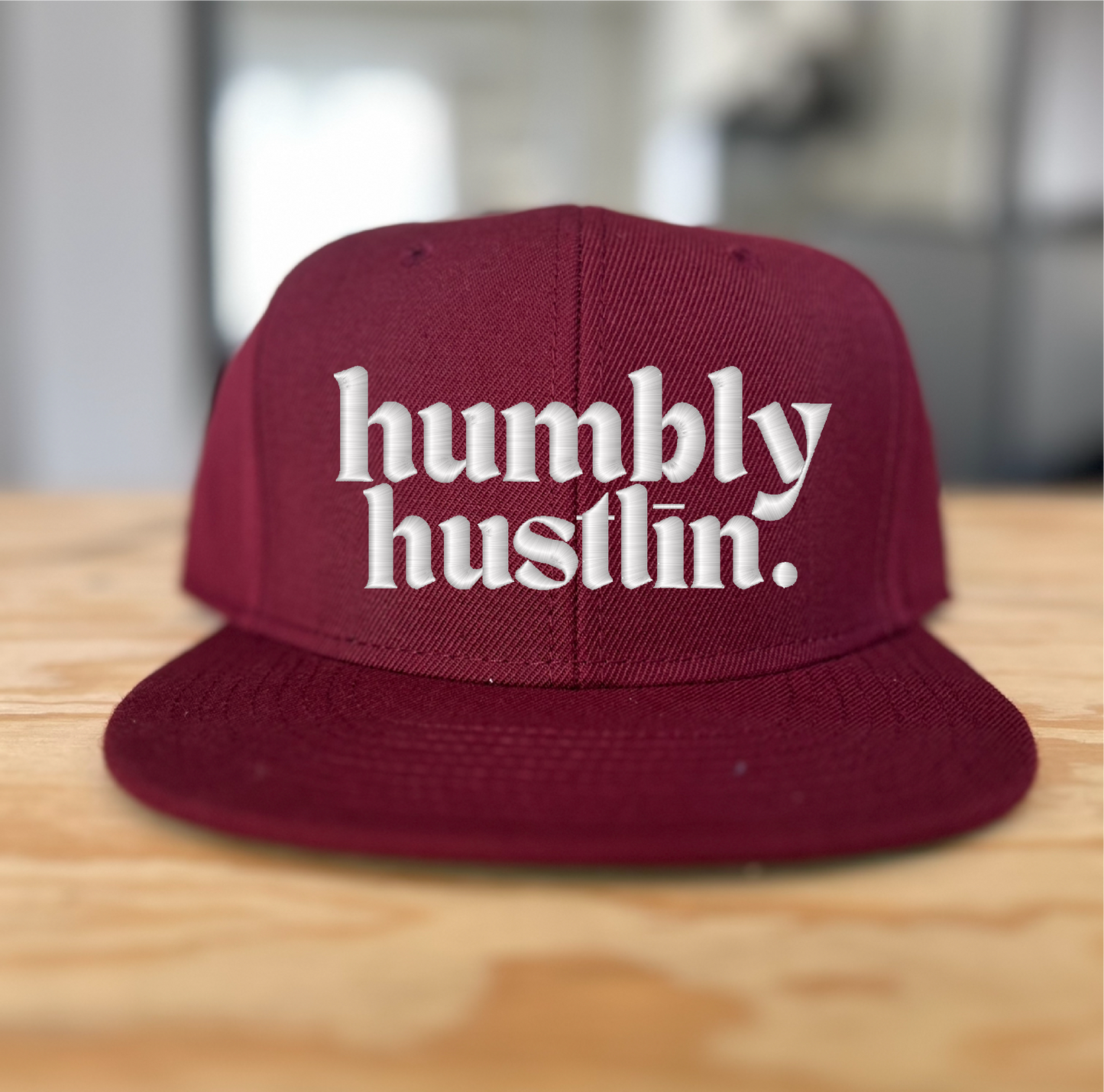 Humbly Hustlin 3D Puff (Black/ Blue/ Burgundy)