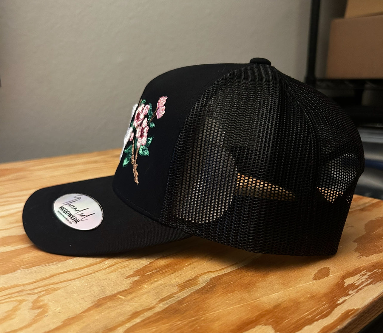 LA "Cherry blossom" Trucker Snapback (Black)