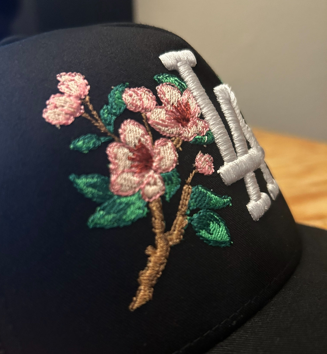 LA "Cherry blossom" Trucker Snapback (Black)
