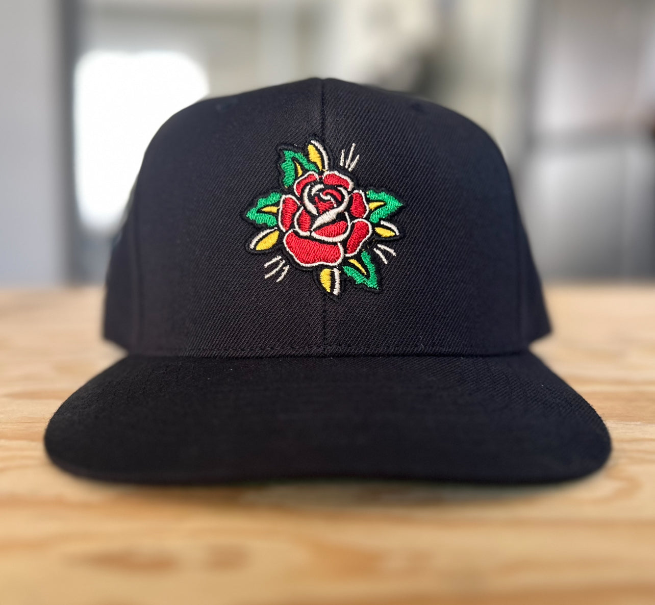 Traditional Rose Snapback (Black/ Blue/ Burgundy)