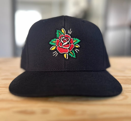 Traditional Rose Snapback (Black/ Blue/ Burgundy)