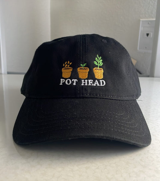 Pot Head Dad Hat (Black)